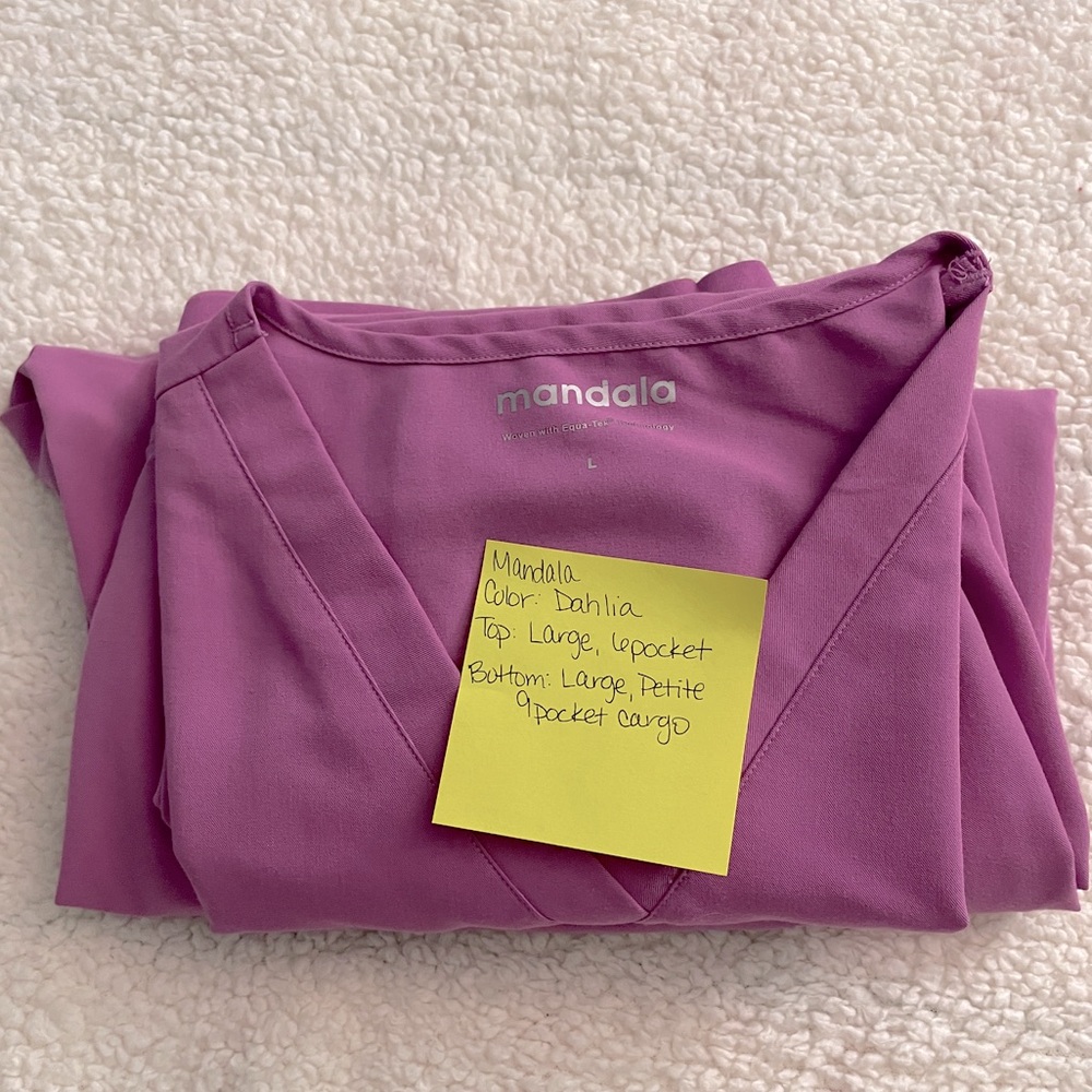 Mandala Dahlia Purple Scrubs